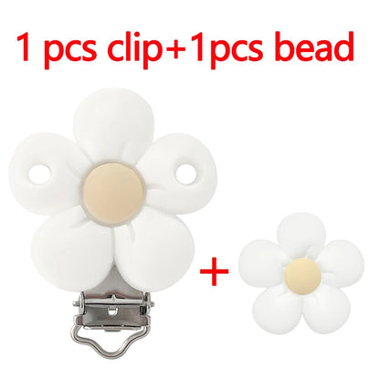 1/3/10pcs Silicone Flower Pacifier Clips Food Grade Teethers For Baby DIY Baby Soother Nursing Pacifier Chain Accessories
