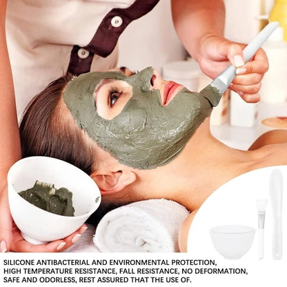 3/4pcs Face Mask Brush Set Reusable Mask Mixing Bowl Facial Applicator Spatula Stirring Soft Fan Facial Brushes Makeup Supplies