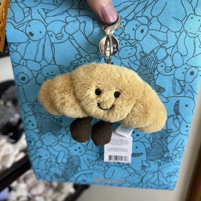 plush cotton cat candy two-color lovely soft two-color keychain croissant plush keychain Cherry plush keychain plush