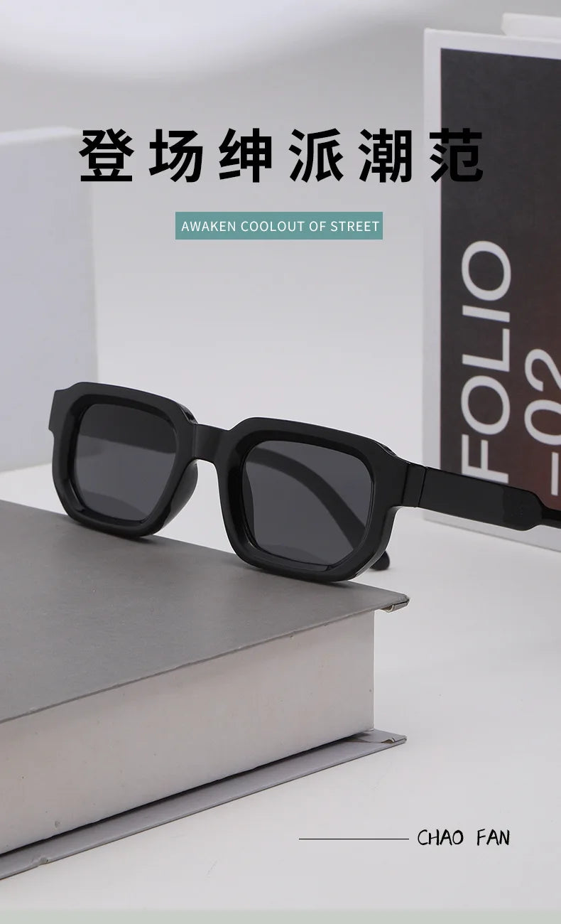 New Retro Rectangular Frame Sunglasses - Fashionable Retro Sunglasses With Uv400 Protection3007