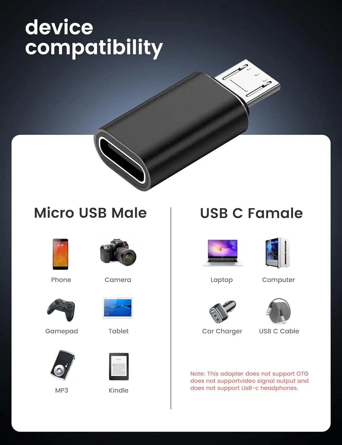 USB Type-C Adapter Type C To Micro USB Female To Male Converters For Xiaomi Samsung Charger Data Cable USBC USB C Adapter