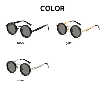 ND Dimming Glasses Polarized Sunglasses Men Women Round Retro Punk Driving Eyeglasses Outdoor Shades UV400 Adjustable Eyewear