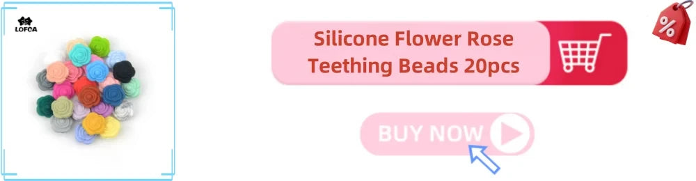 LOFCA 10pcs/lot Mouse Silicone Beads Baby Teether Toy Soft Chew Teething BPA Free DIY Charm Necklace Food Grade Jewelry