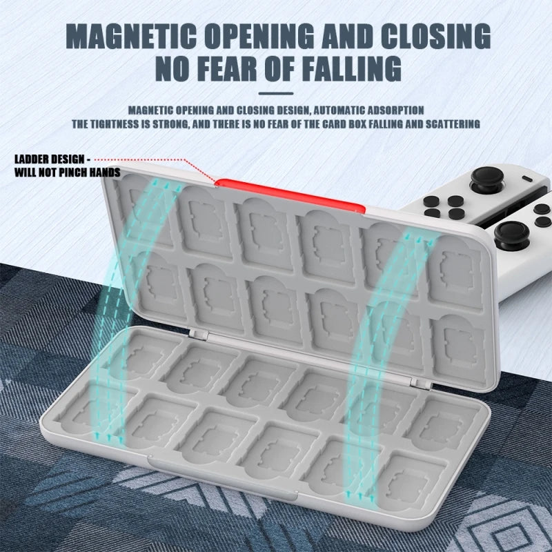 For NS Switch Oled Game Card Storage Box 3D Relief Design Hard Shell Protective 24 Game Cards Case For Switch Lite Cartridge