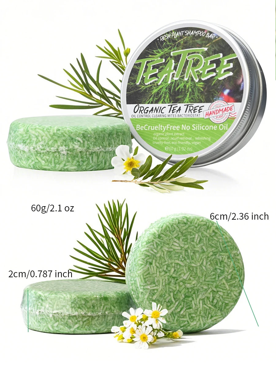 Tea tree essential oil plant shampoo is refreshing, oil controlling, dandruff reducing, and strong for hair. Handmade shampoo wi