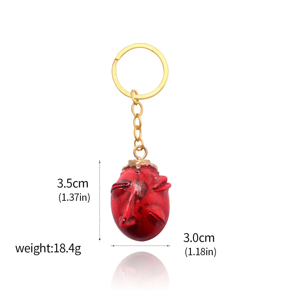 Fashing Popular anime Red Elliptical three-dimensional pendant Necklace Egg Of King Cosplay  Arc Resin Pendant Accessories Gift
