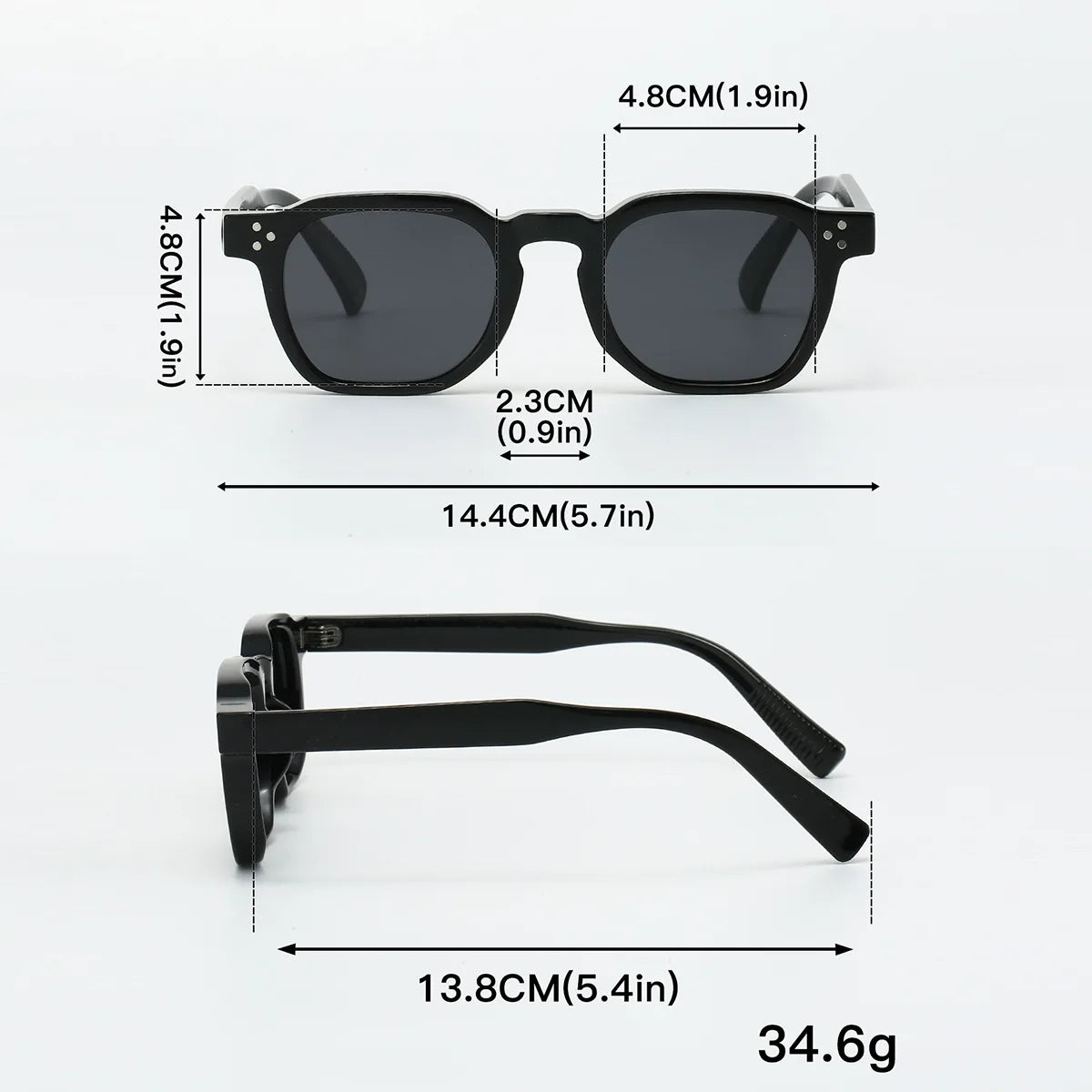 New Polarized Sunglasses Unisex Metal Core CP Square Sun Glasses Rivets Women Shades Driving Glasses