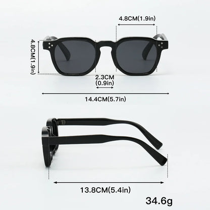 New Polarized Sunglasses Unisex Metal Core CP Square Sun Glasses Rivets Women Shades Driving Glasses