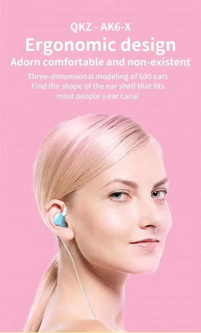 QKZ CK5 FiLe Wired Earphone with Microphone HiFi Music Earphone Professional Gaming And Sports Noise Cancelling Headphones