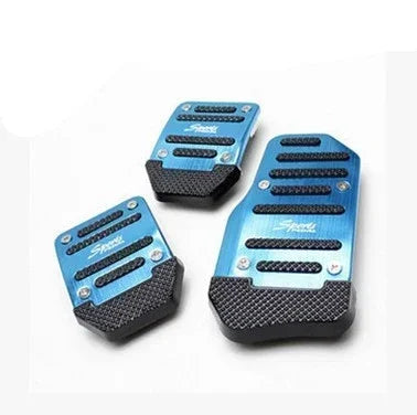 Aluminum Car Pedal Cover Set  Automatic Manual Transmission Gas Foot Covers in Red Silvery, Blue - Stylish Auto Interior