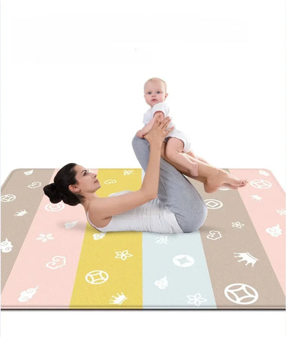 177*64cm Baby Play Mat Foldable Waterproof Children Carpet Double-Sided Pattern Educational Outdoor Camping Mat Easy to Carry