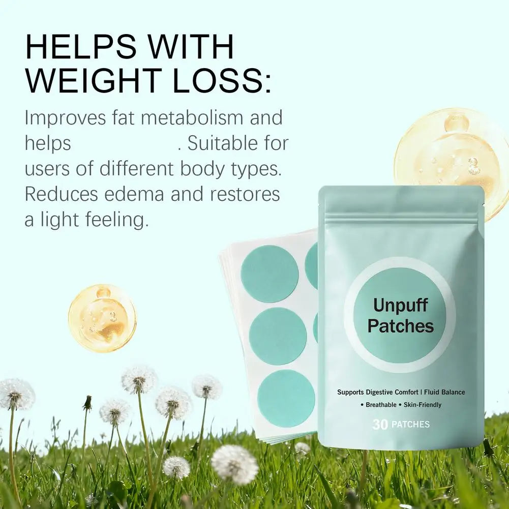 30 PATCHES Unpuff Patches Supports Digestive Comfort IFluid Balance Regulating Insulin Secretion Suppressing Appetit Breathable