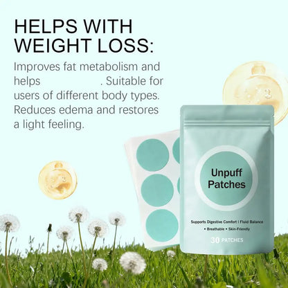 30 PATCHES Unpuff Patches Supports Digestive Comfort IFluid Balance Regulating Insulin Secretion Suppressing Appetit Breathable