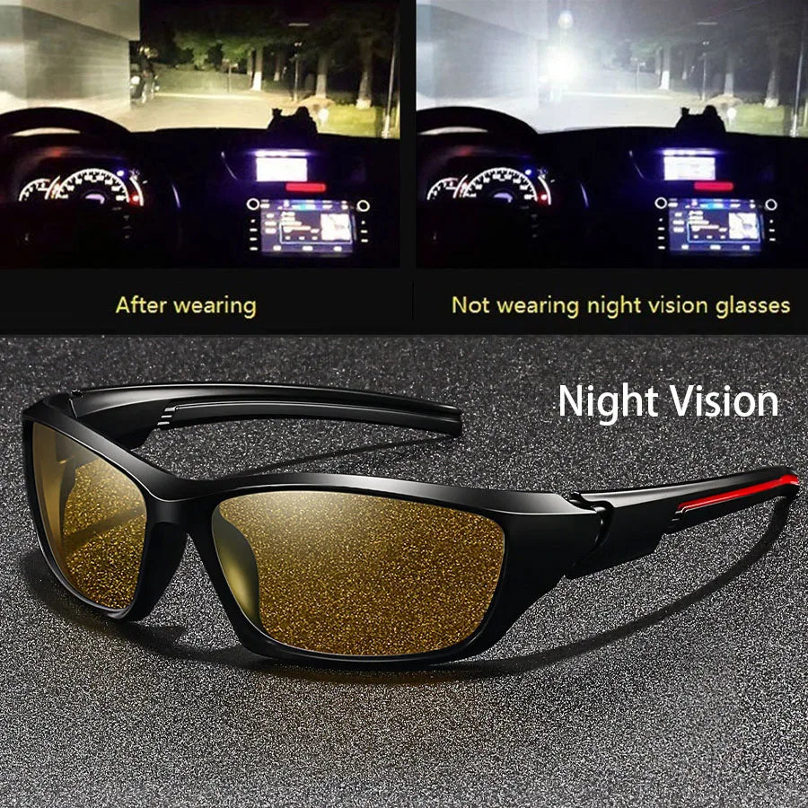 Fashion Vintage Square Frame Unisex Night Vision Glasses Reduce Visual Fatigue Lenses Anti-Glare Anti reflective UV400 Eyewear