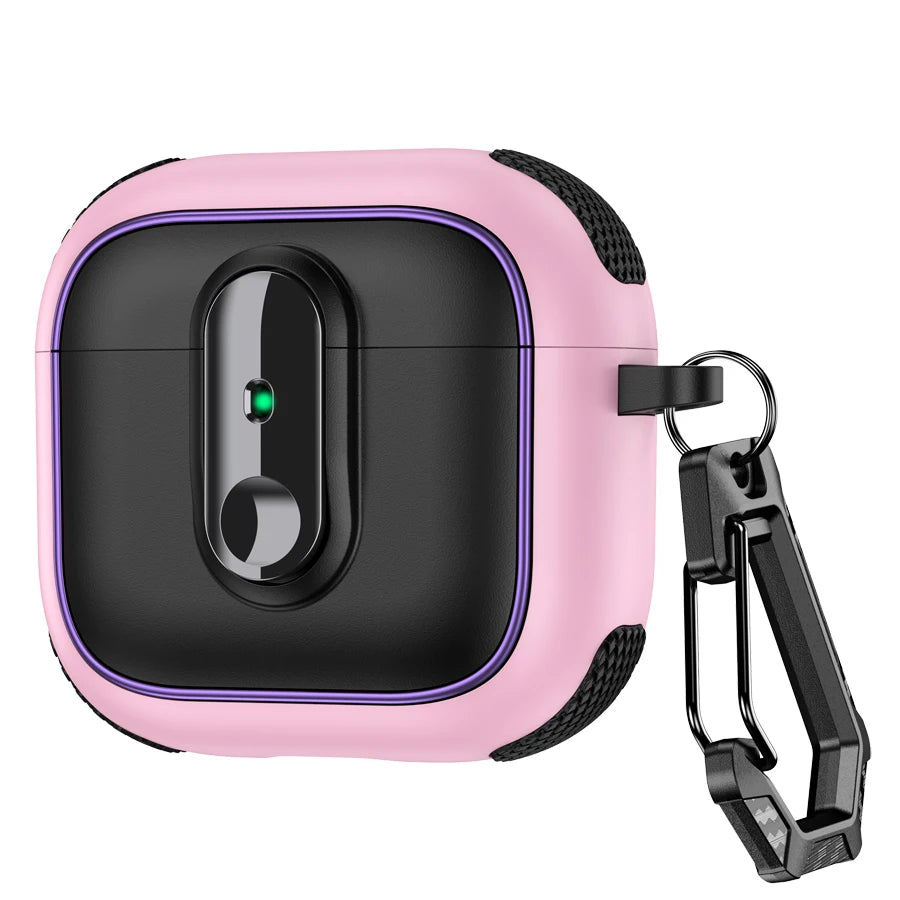 Armor locking clasp Earphone Cover For AirPods 4 3 2 Pro 3 With Plated Purple Strips With Magnetic Attraction Protective Case