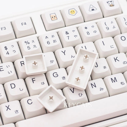 Minimalist White PBT Keycaps 120 Keys Korean Spanish English Multilingual XDA Profile for Mechanical Keyboard Magnetic Keyboard
