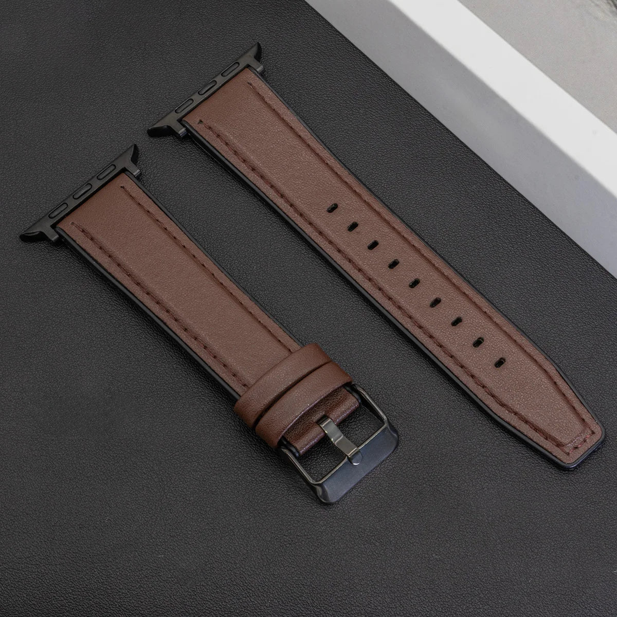 Leather Band Strap for Apple Watch Band Ultra 3 49mm 11 10 9 8 7 46 45 41mm High Quality for IWatch Series 6SE54 44 40mm Correa