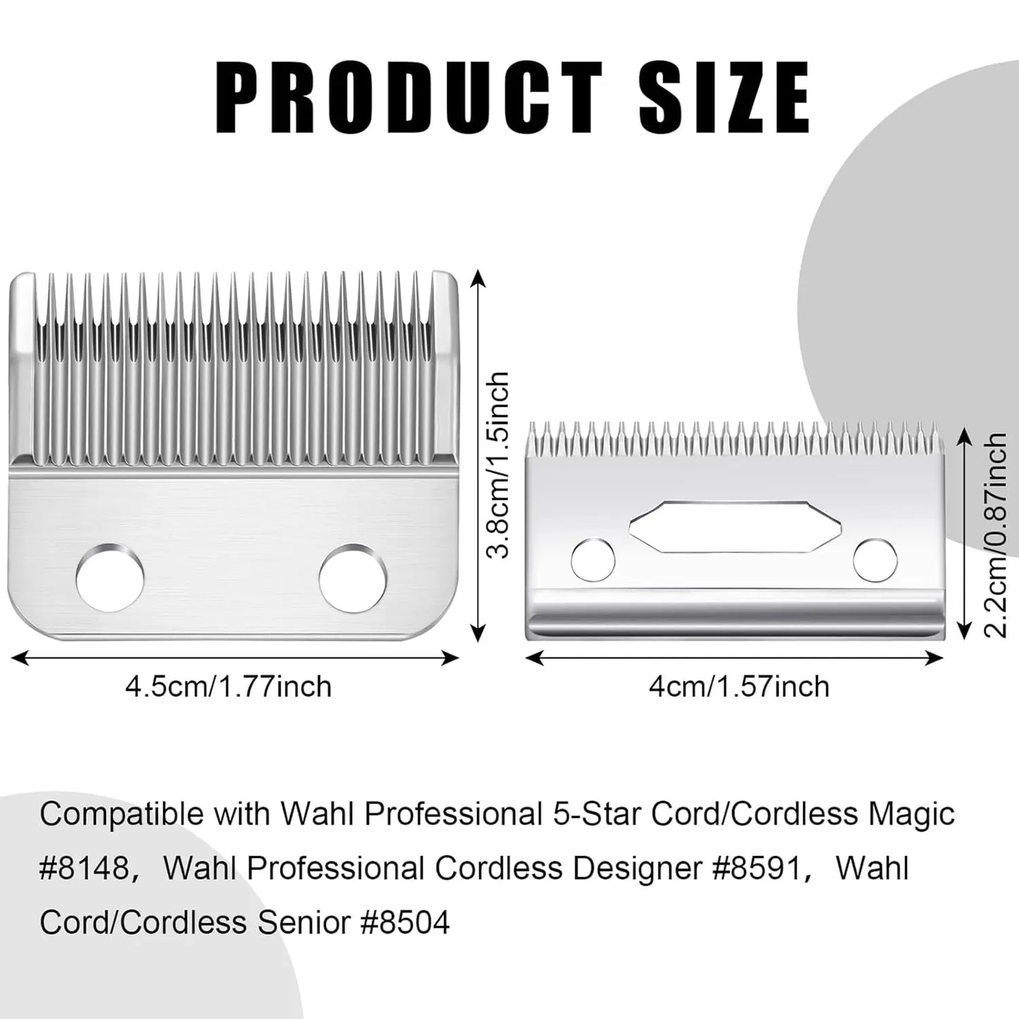 Professional Replacement Clipper Blades 2 Holes Adjustable Hair Clippers Blades Compatible with WAHL Cordless Hairdressing Tools