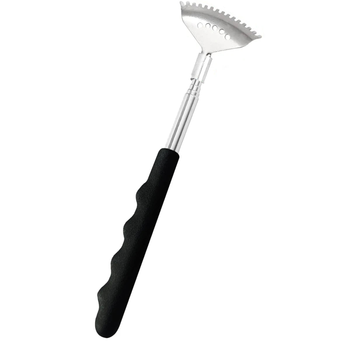 Extendable Back Scratcher the head has 15 rakes, Stainless Steel Portable Telescopic Rubber Handle Back Scratchers