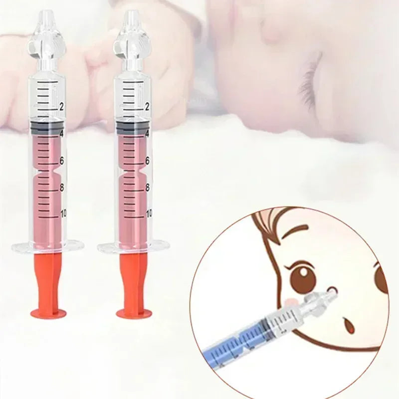 10ml Baby Nose Cleaner with Silicone Nasal Suction Tips Syringe Nasal Irrigator Portable Needle Tube Nasal Washer for Infants