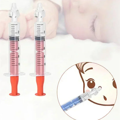 10ml Baby Nose Cleaner with Silicone Nasal Suction Tips Syringe Nasal Irrigator Portable Needle Tube Nasal Washer for Infants