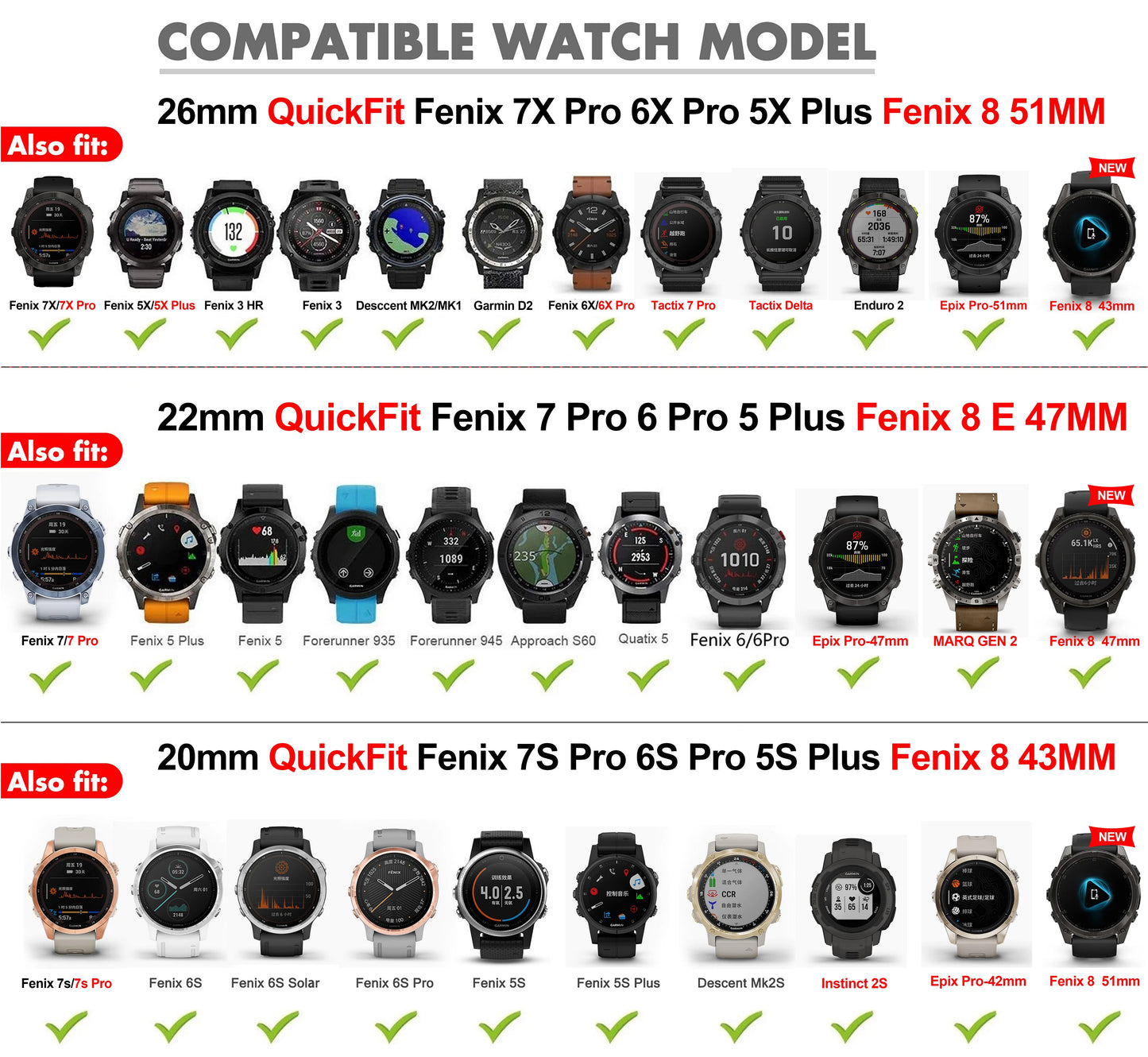 20 22 26mm Silicone Strap for Garmin Fenix 6 6X Pro 6S 7S 7 7X 5S 5 5X Plus 965 Epix Pro Gen2 47 51mm Watchband QuickFit Correa