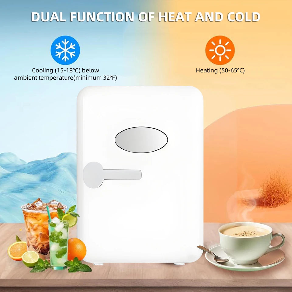 4L Mini Beauty Fridge for Skincare Car & Home Dual Use Cooling Heating Makeup Refrigerator Travel Cosmetic Face Cream Fridge