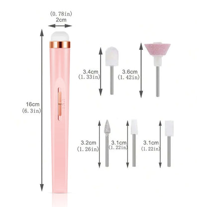 LINMANDA Portable Electric Nail File Nail Set with 4 Speeds Cuticle Trimmer Battery Operated Manicure and Pedicure Tools