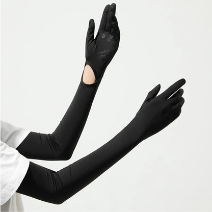Summer Outdoor UV Protection Finger Long Gloves UPF50+Sunscreen Touchable Screen Sleeve Driving Bicycle for Outdoor Travel