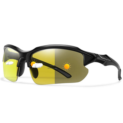 Photochromic Cycling Sunglasses Men Outdoor Sports Tactical Camouflage Goggles Vintage Driving Riding Fishing Windproof