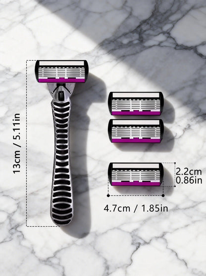 High Quality Man Safety Razor Blade 6 Layer German Stainless Steel Shaving Cartridges Compatible Mach Shaver