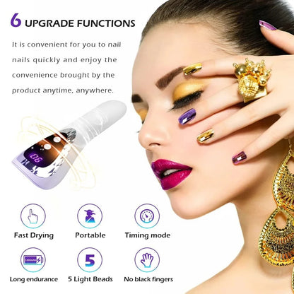 LINMANDA Handheld UV LED Nail Lamp USB Rechargeable Mini Manicure Lamp Nail Dryer With 5 Lamp Beads Quick Drying Gel Nail Polish