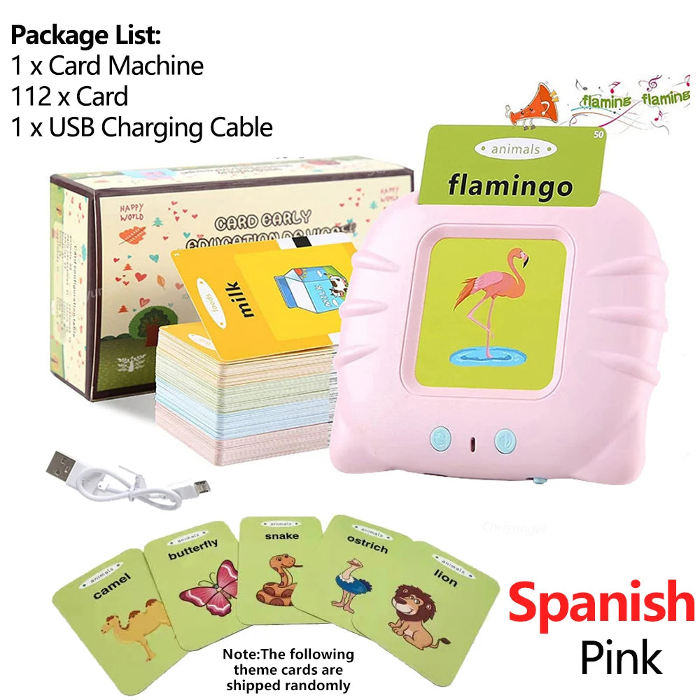 Early Education Flash Card Learning Toys Talking Flashcards for Kids Preschool English Electronic Audio Book Machine Gift