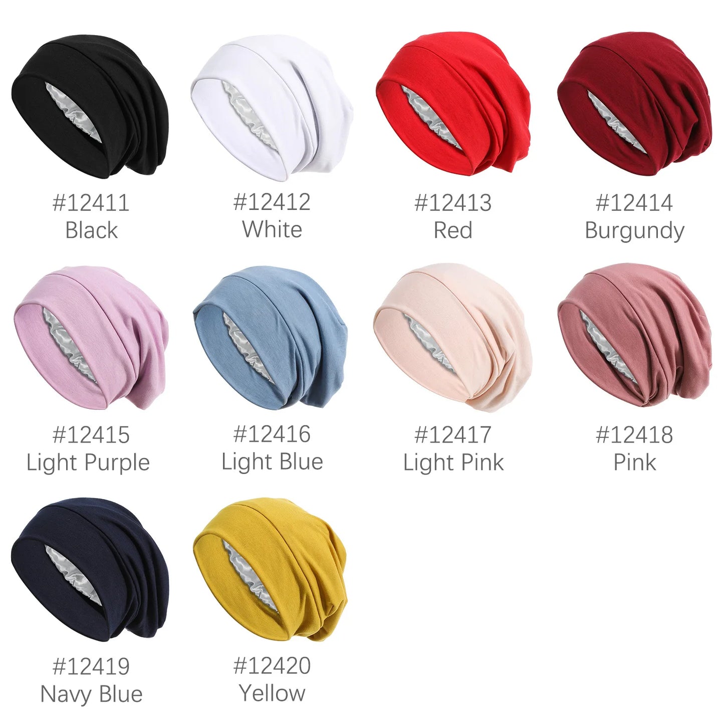 Indian Women Turban Satin Sleeping Cap Inner Hijab Hat Beanie Bonnet Muslim Bandana Hair Loss Headscarf Head Wrap Turbante Mujer