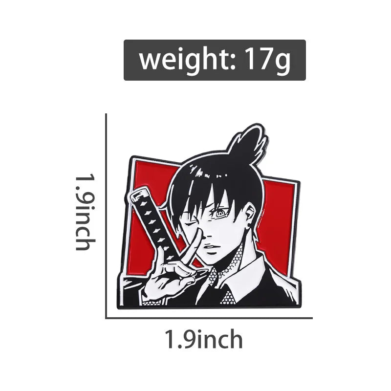 Chainsaw Man Metal Badge Japanese Anime Power Enamel Pin Brooch Cute Girl Cartoon Lapel Pins Emblem Fashion Jewelry Accessories