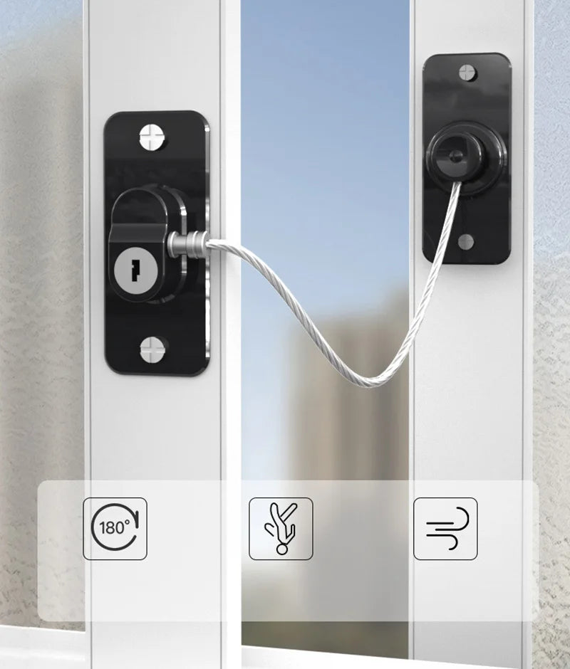 Children Safety Windows Lock Multi-Functional Anti-Fall Limit Rotatable Cabinet Refrigerator Locks Home Baby Security Protection