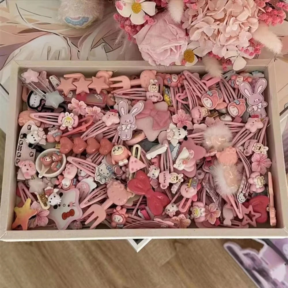10-100pcs Y2K Hair Clips Set Cute Pink hair accessories Seamless Edge Clip Women Girl Sweet Beauty Hairpin trendy hair clips
