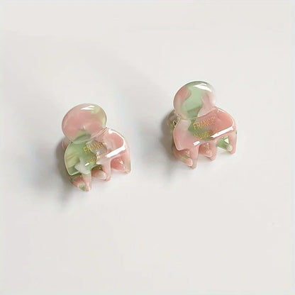 2pcs/set Mini Acetate Hair Claw Side Pins Small Size Shark Clip Sweet Cute Elegant Hairpin Hair Clips Women Hair Accessories