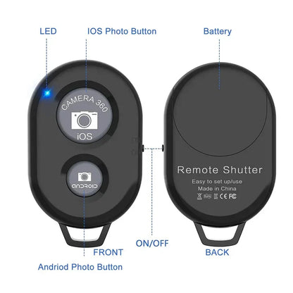 Bluetooth Camera Remote for Smartphones Wireless Control Compatible with iPhone Android for Photos Videos Clicking