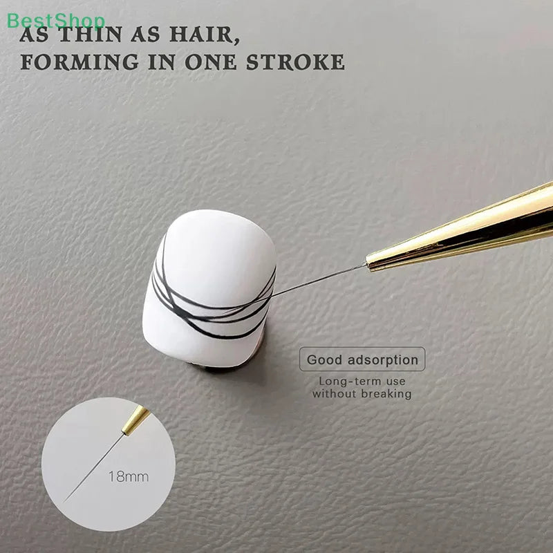 ♥♥♥5Pcs Slim Nail Art Brushes – Acrylic Flower Painting & Line Drawing Kit