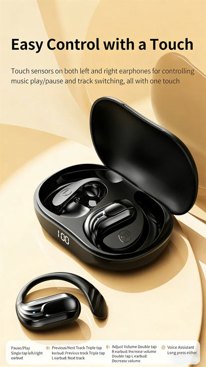 Wholesale Wireless Headphones Bluetooth 5.4 Earphones True with Mic Button Control Noise Reduction Earhooks Waterproof Headset