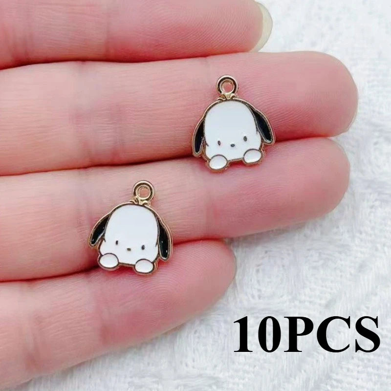 10/14PCS cartoon cute little animal DIY handmade jewelry accessories alloy drip pendant earrings earrings jewelry
