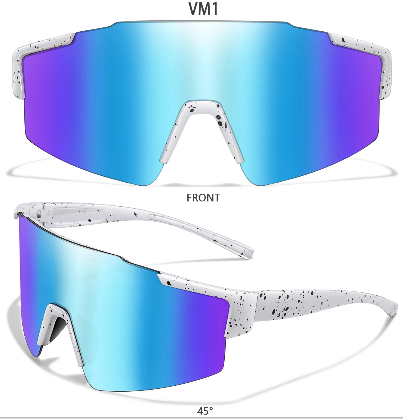 LOISRUBY Band New Style Cycling Sunglasses Sports Bike Glasses Men Women Mtb Bicycle Eyewear Large Windproof Eyewear UV400