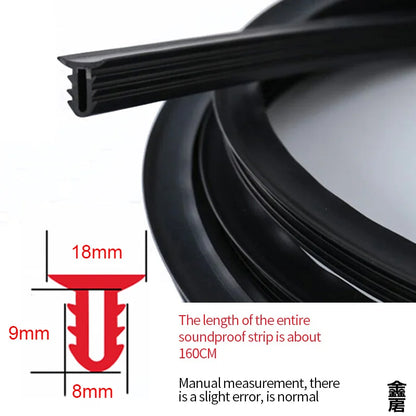 1.6m Auto Dashboard Sealing Strip Universal Car Sticker Rubber Seals Noise Insulation for Weatherstrip Car Accessories