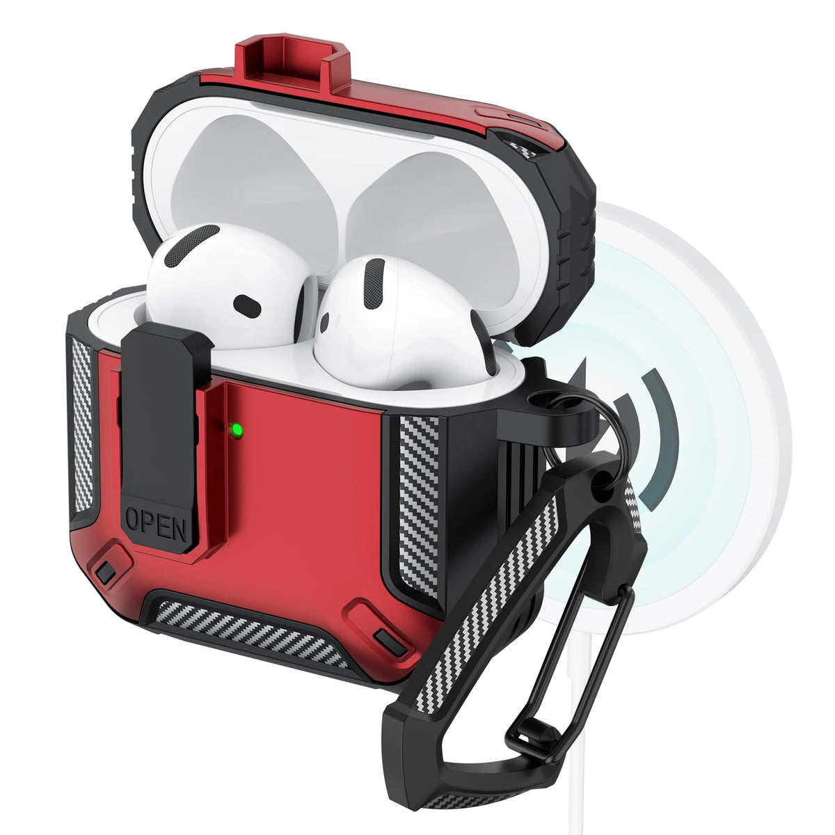 Upgraded Security Lock Case With Hook For AirPods 4 Cover 360 Degree Full Protective Shell For Apple AirPods 4 Earphone Cases