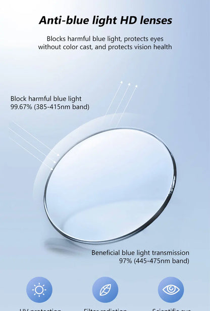SEAMETAL Anti Blue Light Glasses Lightweight PC Frames Square Clear Lens Glasses Anti Pollen Safety Goggles Eyewear Accessories