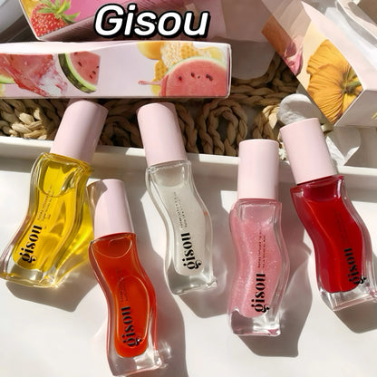 Gisou New Colors Full Range Of Long-lasting Moisturizing Raspberry Swirl Lip Oils Lip Gloss Care Lip Plumping Exfoliating Gloss