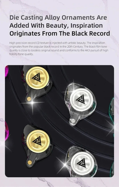 QKZ CK5 FiLe Wired Earphone with Microphone HiFi Music Earphone Professional Gaming And Sports Noise Cancelling Headphones