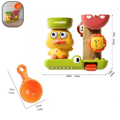 2025 Baby Bath Toy Play Water in Duck/Flower Shape Lion Waterwheel Children Fun in Shower Bathtub with Suction Cup in Kid Gift