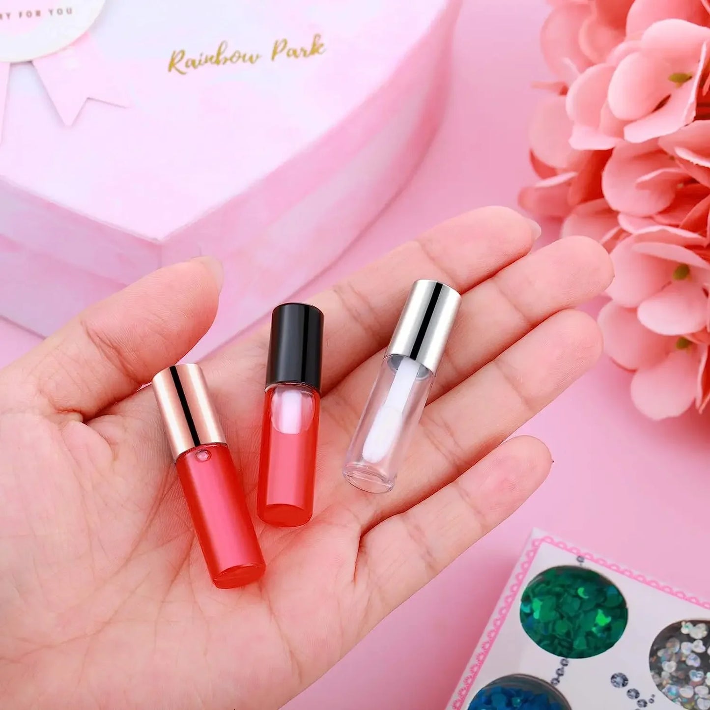 1.2ml Mini Lip Gloss Tubes with Wand Empty Travel Bottle Refillable Lip Gloss Containers Lip Balm DIY Lipstick Cosmetics